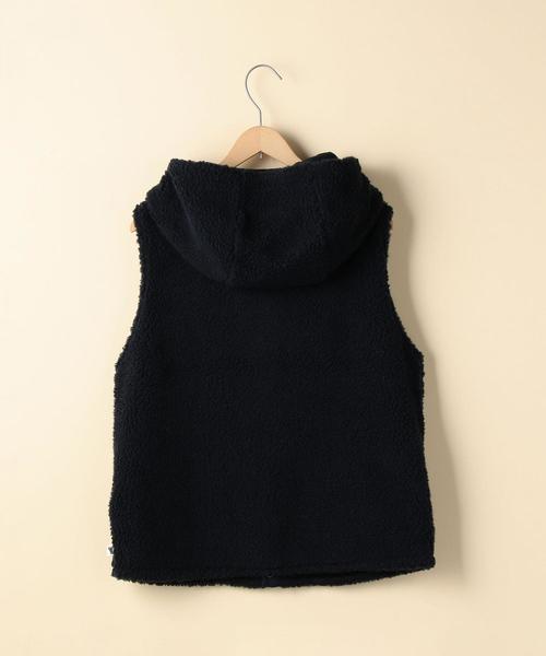 coen（コーエン）の「【昨年大ヒット・追加予約】フーデッドボアベスト(ベージュ→WEB限定)（ベスト・レディース・ベージュ/ネイビー/オフホワイト・LARGE/MEDIUM）」の4枚目の写真