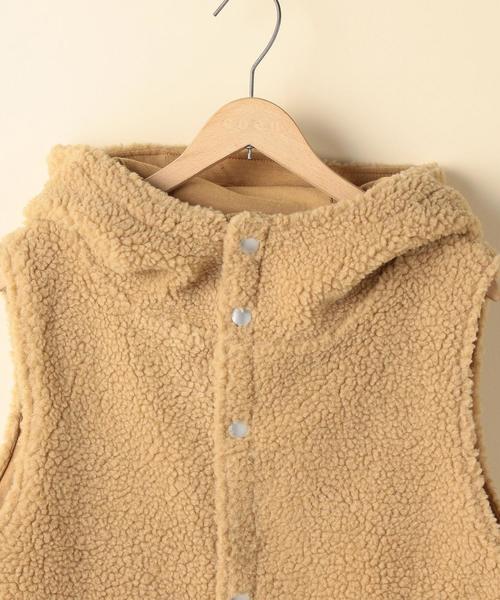 coen（コーエン）の「【昨年大ヒット・追加予約】フーデッドボアベスト(ベージュ→WEB限定)（ベスト・レディース・ベージュ/ネイビー/オフホワイト・LARGE/MEDIUM）」の18枚目の写真