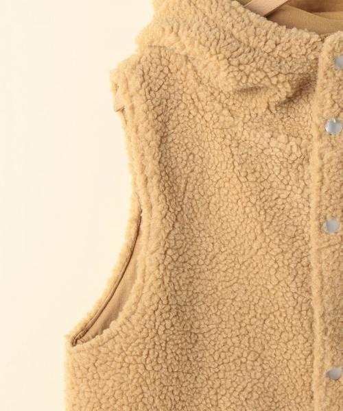 coen（コーエン）の「【昨年大ヒット・追加予約】フーデッドボアベスト(ベージュ→WEB限定)（ベスト・レディース・ベージュ/ネイビー/オフホワイト・LARGE/MEDIUM）」の19枚目の写真