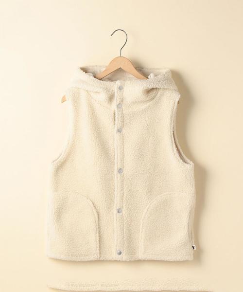 coen（コーエン）の「【昨年大ヒット・追加予約】フーデッドボアベスト(ベージュ→WEB限定)（ベスト・レディース・ベージュ/ネイビー/オフホワイト・LARGE/MEDIUM）」の22枚目の写真