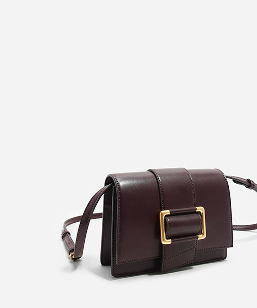 CHARLES & KEITH(チャールズ & キース)の「オーバーサイズバックルスリングバッグ / OVERSIZED BUCKLE SLING BAG(メッセンジャーバッグ・レディース・バーガンディー/ブラック・S)」の9枚目の写真