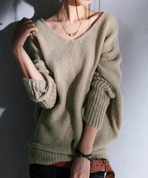 antiqua（アンティカ）の「モヘアデザインニット（ニット/セーター・レディース・ブラック/ベージュ/キャメル/ピンク/ライトブルー/ダークブラウン/ネイビー/ライトグレー・FREE）」の5枚目の写真