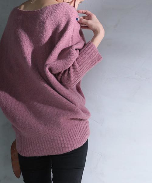 antiqua（アンティカ）の「モヘアデザインニット（ニット/セーター・レディース・ブラック/ベージュ/キャメル/ピンク/ライトブルー/ダークブラウン/ネイビー/ライトグレー・FREE）」の16枚目の写真