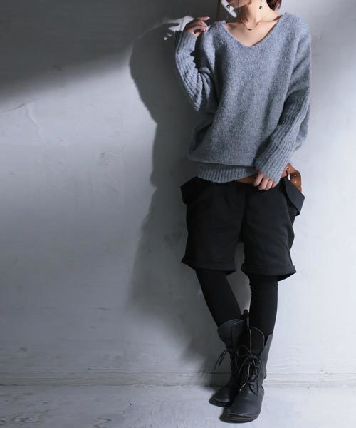 antiqua（アンティカ）の「モヘアデザインニット（ニット/セーター・レディース・ブラック/ベージュ/キャメル/ピンク/ライトブルー/ダークブラウン/ネイビー/ライトグレー・FREE）」の12枚目の写真