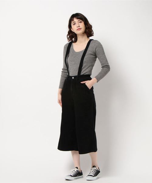 PUNYUS（プニュズ）の「サス付きコーデュロイパンツ（その他パンツ・レディース・ブラック/ダークグリーン/レッド/キャメル・1/2/3/4）」の2枚目の写真