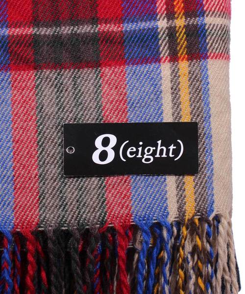 ８(eight)（エイト）の「チェックポンチョ 大判 マフラー ストール（ポンチョ・メンズ・ブラック/ベージュ/レッド/グリーン・FREE）」の22枚目の写真