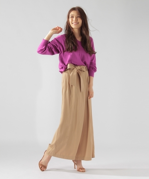 BAYFLOW(ベイフロー)の「ウエストリボンワイドパンツ 18AW(その他パンツ・レディース・チャコール/ベージュ/カーキ/ダークブルー・SMALL/MEDIUM)」の13枚目の写真