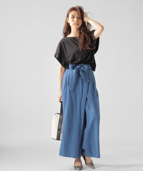 BAYFLOW(ベイフロー)の「ウエストリボンワイドパンツ 18AW(その他パンツ・レディース・チャコール/ベージュ/カーキ/ダークブルー・SMALL/MEDIUM)」の12枚目の写真