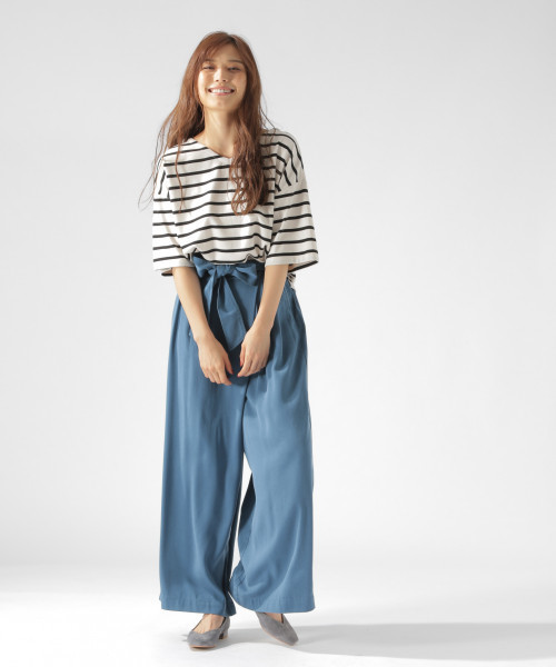 BAYFLOW(ベイフロー)の「ウエストリボンワイドパンツ 18AW(その他パンツ・レディース・チャコール/ベージュ/カーキ/ダークブルー・SMALL/MEDIUM)」の11枚目の写真
