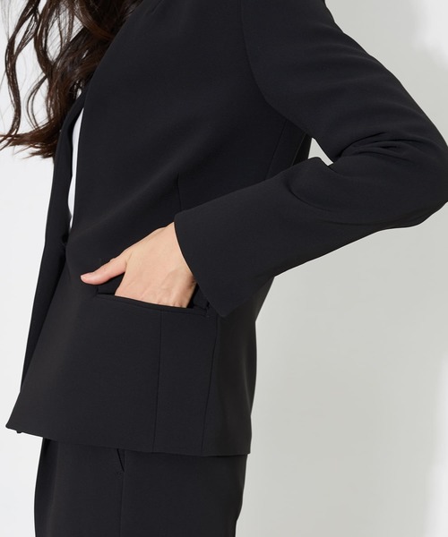 STUDIOUS ウォッシャブルハイスペックノーカラージャケット 黒 サイズ1 STUDIOUS（ステュディオス）の「【STUDIOUS】ウォッシャブルハイ