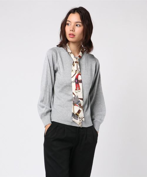 earth music&ecology（アースミュージックアンドエコロジー）の「・スカーフ付きニットプルオーバー＊（ニット/セーター・レディース・ライトブルー/ブラック/ベージュ/レッド/アイボリー/杢グレー・S/M）」の3枚目の写真