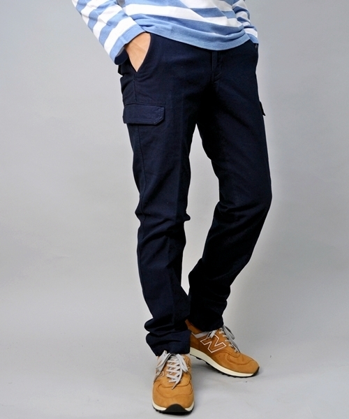 Ships シップス の Sc ハウンドトゥース スリムカーゴ グレー ネイビー カーゴパンツ Wear