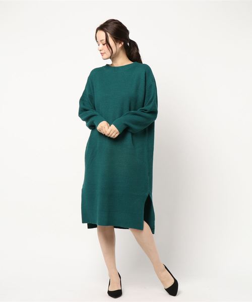Editt by YECCA VECCA（エディットバイイェッカヴェッカ）の「・ワッフル編みニットワンピース（ワンピース・レディース・チャコールグレー/ベージュ/グリーン/マスタード・FREE）」の19枚目の写真