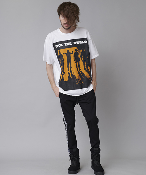 tシャツ ヴィンテージ加工プリントビッグTシャツ レディース メンズ MONO-MART tシャツ ヴィンテージ加工ツアーグラフィックデザイン