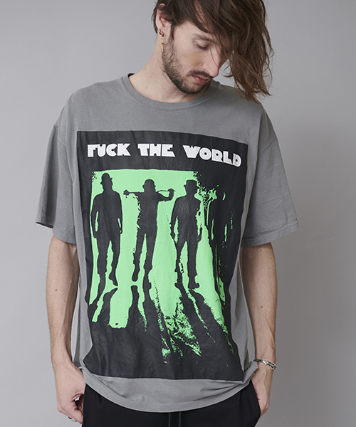 fuckthisindustryTシャツ NO ID.（ノーアイディ）の「mt5467-ｳﾞｨﾝﾃｰｼﾞ加工FuckTheWorld