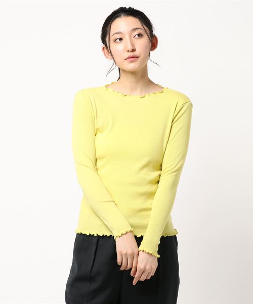 earth music&ecology（アースミュージックアンドエコロジー）の「メロウボートネックプルオーバー ●＊（Tシャツ/カットソー・レディース・杢グレー/イエロー/アイボリー/カーキ/ラベンダー/ブラック/その他7/ネイビー・M/S）」の7枚目の写真