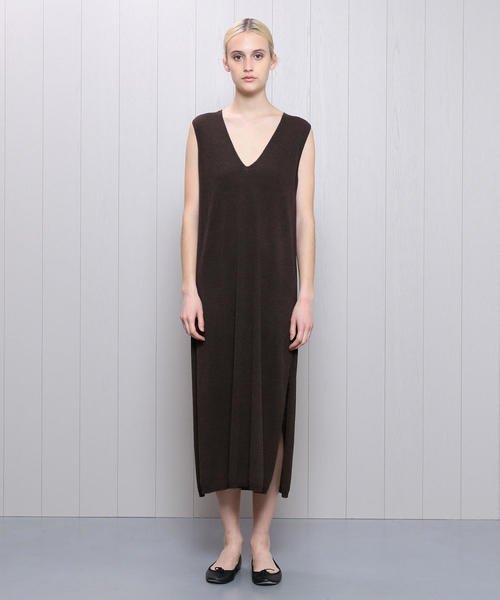 H　BEAUTY&YOUTH UNITED ARROWS（エイチビューティーアンドユースユナイテッドアローズ）の「＜H＞BOUCLE KNIT V NECK DRESS/ワンピース（ワンピース・レディース・オフホワイト/イエロー/ダークブラウン・FREE）」の11枚目の写真