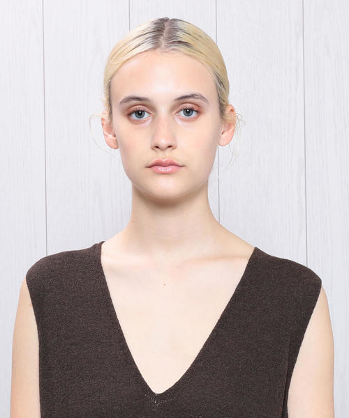 H　BEAUTY&YOUTH UNITED ARROWS（エイチビューティーアンドユースユナイテッドアローズ）の「＜H＞BOUCLE KNIT V NECK DRESS/ワンピース（ワンピース・レディース・オフホワイト/イエロー/ダークブラウン・FREE）」の6枚目の写真