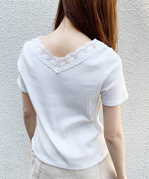 apres jour(アプレジュール)の「刺繍スカラップレースリブT【ZOZOTOWN限定アイテム】(Tシャツ/カットソー・レディース・ライトグレー/ブラック/オフホワイト・フリー)」の12枚目の写真