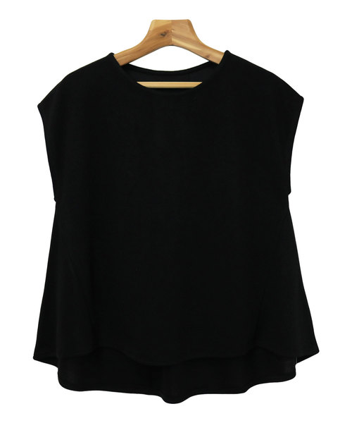 andme（アンドミー）の「ニットソーフレンチスリーブフレアトップス（Tシャツ/カットソー・レディース・オフホワイト/カーキ/ライトベージュ/ブラック/ベージュ/ネイビー/ブラウン・M）」の19枚目の写真