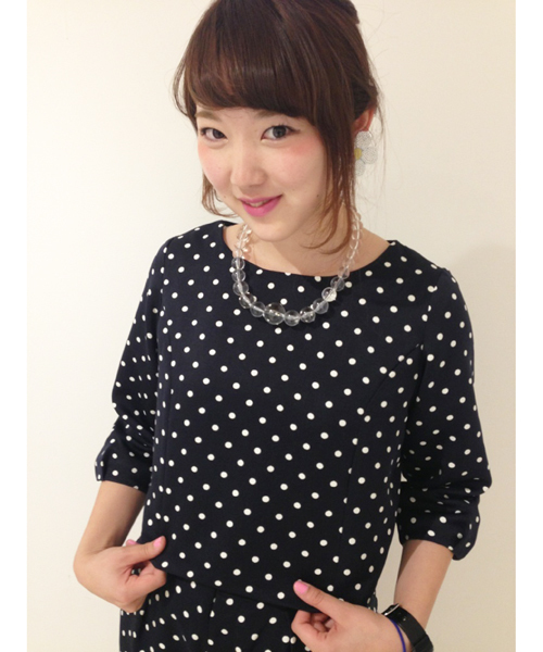 Chico(チコ)の「グログランドット5分袖(シャツ/ブラウス・レディース・ホワイト/サックスブルー/ネイビー・FREE)」の1枚目の写真