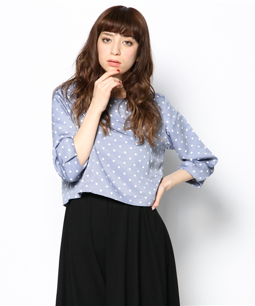 Chico(チコ)の「グログランドット5分袖(シャツ/ブラウス・レディース・ホワイト/サックスブルー/ネイビー・FREE)」の12枚目の写真