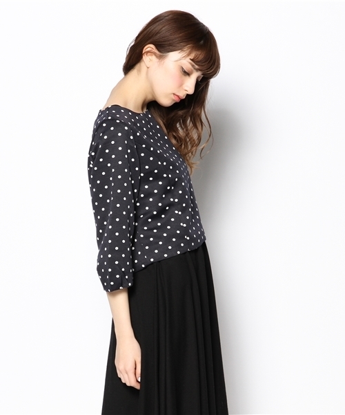 Chico(チコ)の「グログランドット5分袖(シャツ/ブラウス・レディース・ホワイト/サックスブルー/ネイビー・FREE)」の6枚目の写真