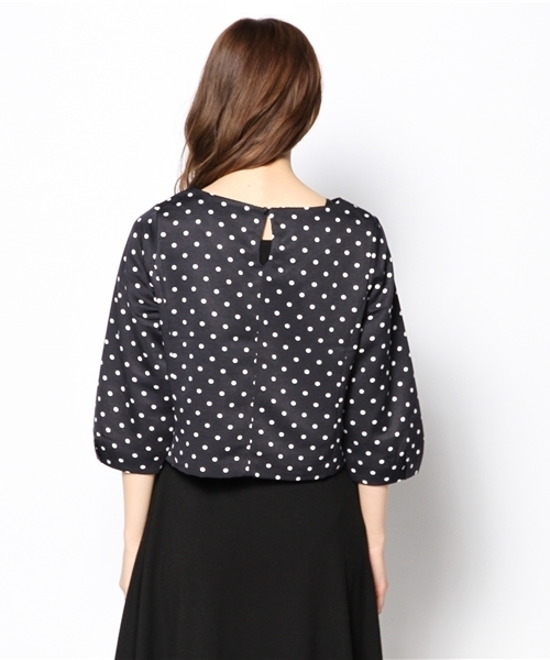 Chico(チコ)の「グログランドット5分袖(シャツ/ブラウス・レディース・ホワイト/サックスブルー/ネイビー・FREE)」の7枚目の写真