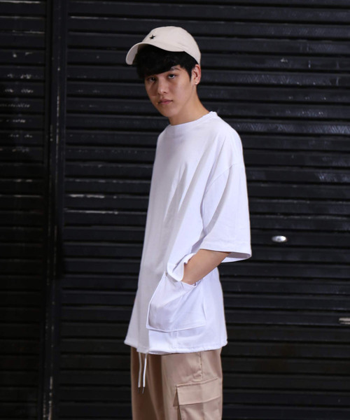 revertical(リバーティカル)の「ダブルポケット ビッグシルエットTシャツ(Tシャツ/カットソー・メンズ・ホワイト/ブラック/ベージュ/ブラウン・M/L)」の14枚目の写真