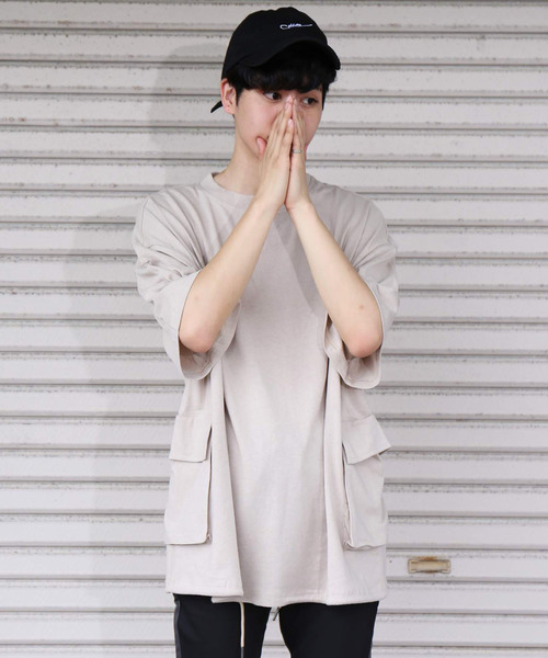 revertical(リバーティカル)の「ダブルポケット ビッグシルエットTシャツ(Tシャツ/カットソー・メンズ・ホワイト/ブラック/ベージュ/ブラウン・M/L)」の20枚目の写真