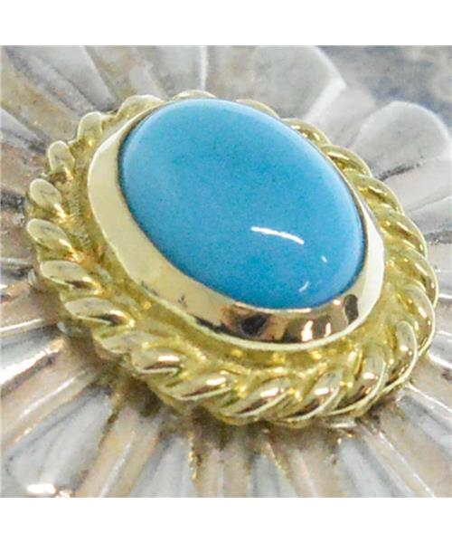 ブランド古着】金縄ターコイズ付オーバルフラワーコンチョ