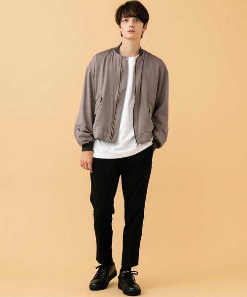 STUDIOUS（ステュディオス）の「【STUDIOUS】スウェードサテンビッグシルエットMA-1（MA-1・メンズ・ブラック/ブラウン/グレイッシュベージュ・1/2/3）」の22枚目の写真