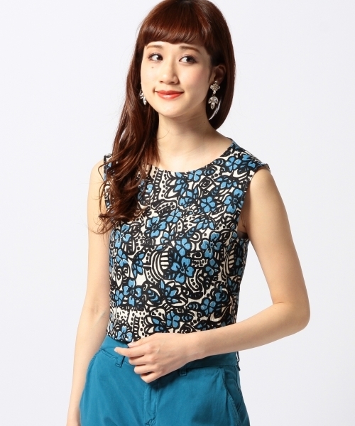 Another Edition（アナザーエディション）の「AE トライバル PRT PO（シャツ/ブラウス・レディース・オレンジ/コバルトブルー・フリー）」の2枚目の写真