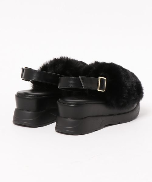 KOBE LETTUCE（コウベレタス）の「エコファー厚底スポーツサンダル（サンダル・レディース・アイボリー/ブラウン/ブラック・L/LL/M/S）」の4枚目の写真