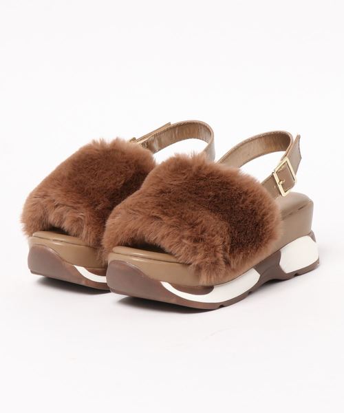 KOBE LETTUCE（コウベレタス）の「エコファー厚底スポーツサンダル（サンダル・レディース・アイボリー/ブラウン/ブラック・L/LL/M/S）」の7枚目の写真