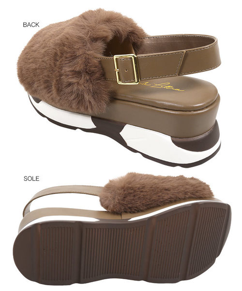 KOBE LETTUCE（コウベレタス）の「エコファー厚底スポーツサンダル（サンダル・レディース・アイボリー/ブラウン/ブラック・L/LL/M/S）」の10枚目の写真