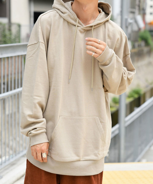 kutir（クティール）の「ウルトラルーズシルエットパーカー（パーカー・メンズ・ダークブラウン/ベージュ/オフホワイト/オレンジ・MEDIUM/LARGE）」の4枚目の写真