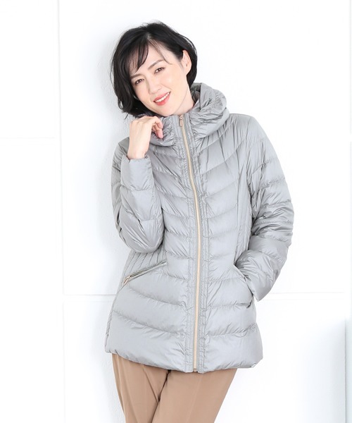 Filomo（フィローモ）の「[Filomo]ダウンコートレディースミドル丈（ダウンジャケット/コート・レディース・ブラック/グレー/オレンジ/ブルー・LL/M/L）」の3枚目の写真