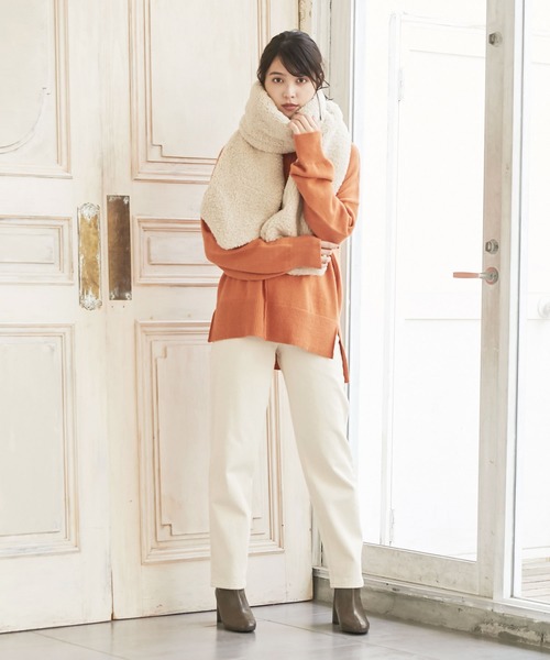 KOBE LETTUCE（コウベレタス）の「ボリュームボアマフラー（マフラー・レディース・アイボリー/ピンク/ブラウン・FREE）」の12枚目の写真