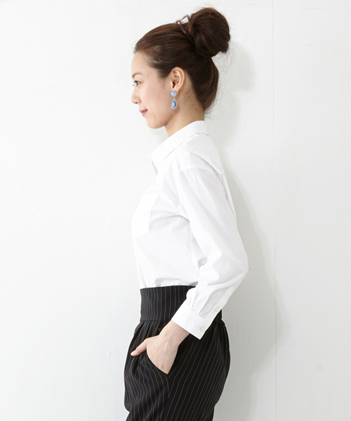 Ray BEAMS(レイビームス)の「 Ray BEAMS / コットンブロード ビッグシャツ(シャツ/ブラウス・レディース・ホワイト・ONE SIZE)」の4枚目の写真