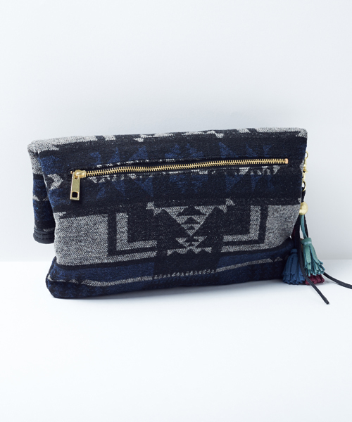 Another Edition（アナザーエディション）の「ae NTV CLT（クラッチバッグ・レディース・ネイビー/ライトピンク・ﾌﾘ-）」の4枚目の写真