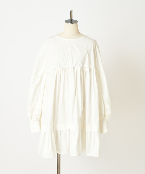 one after another NICE CLAUP(ワンアフターアナザーナイスクラップ)の「袖タック入りAラインチュニック(ワンピース・レディース・アイボリー/オフホワイト/ベージュ・FREE)」の21枚目の写真