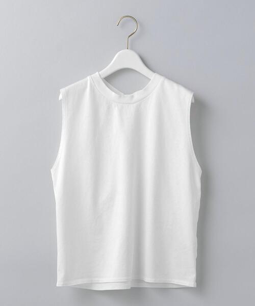 6（ロク）の「＜6(ROKU)＞BACK TUCK NO SLEEVE PULLOVER/カットソー ◆（Tシャツ/カットソー・レディース・ベージュ/コバルトブルー/ホワイト・FREE）」の2枚目の写真