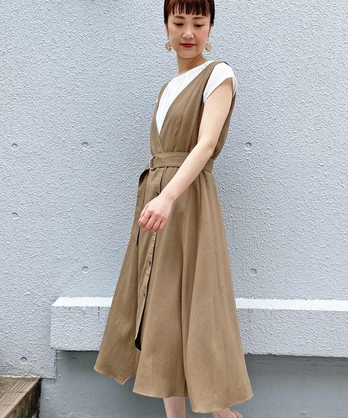 PICCIN（ピッチン）の「ヘムラインボタンワンピース（ワンピース・レディース・ブラック/モカ・M/L）」の2枚目の写真