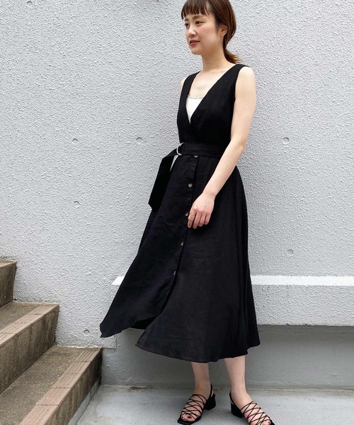 PICCIN（ピッチン）の「ヘムラインボタンワンピース（ワンピース・レディース・ブラック/モカ・M/L）」の3枚目の写真