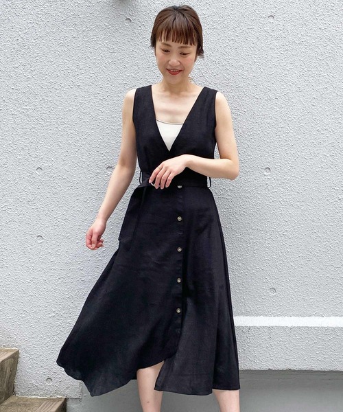 PICCIN（ピッチン）の「ヘムラインボタンワンピース（ワンピース・レディース・ブラック/モカ・M/L）」の7枚目の写真