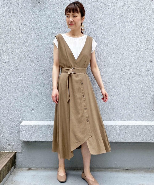 PICCIN（ピッチン）の「ヘムラインボタンワンピース（ワンピース・レディース・ブラック/モカ・M/L）」の9枚目の写真