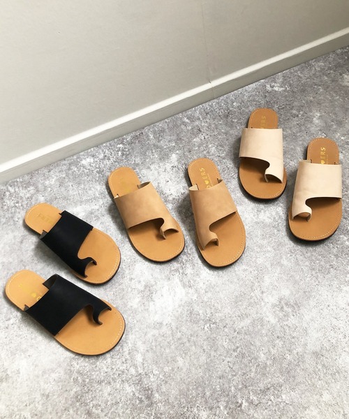 shopnikoniko（ショップニコニコ）の「ぺたんこ親指トングサンダル（サンダル・レディース・キャメル/アイボリー/ブラック・LL/S/M/L）」の21枚目の写真