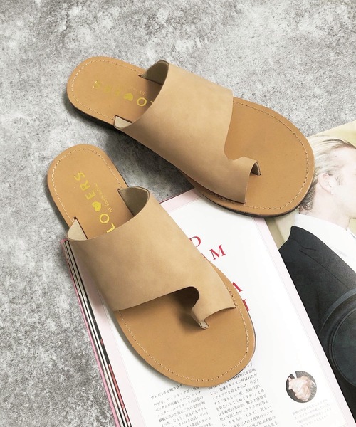 shopnikoniko（ショップニコニコ）の「ぺたんこ親指トングサンダル（サンダル・レディース・キャメル/アイボリー/ブラック・LL/S/M/L）」の8枚目の写真