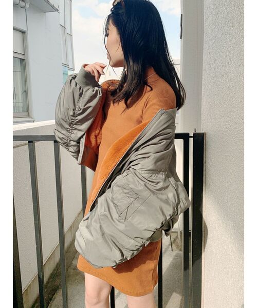 GYDA（ジェイダ）の「リバーシブルエコファーoriginal color MA-1（MA-1・レディース・ブラック/カーキ/ピンク・FREE）」の13枚目の写真